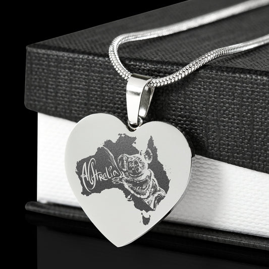 Australia Koala Stainless Steel Engraved Necklace JT6 - Amaze Style™-ENGRAVED NECKLACES