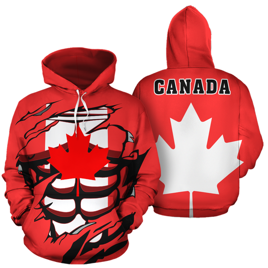 Canada In Me All-Over Hoodie Red PL - Amaze Style™-Apparel