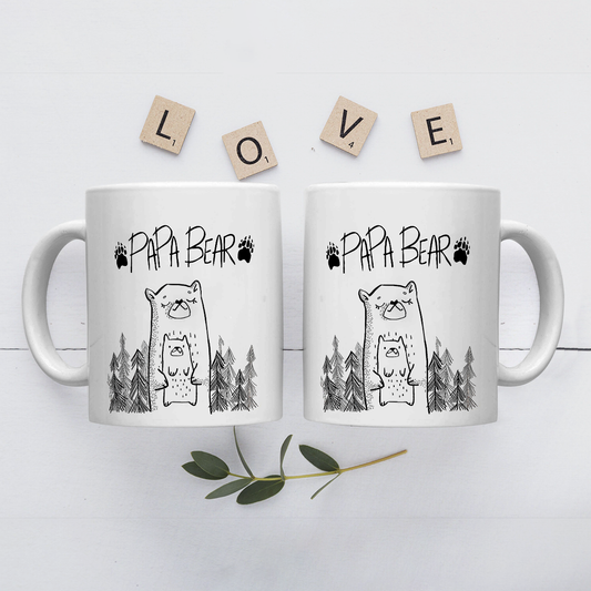 Best Gift For Dad White Mug Dad Papa Bear