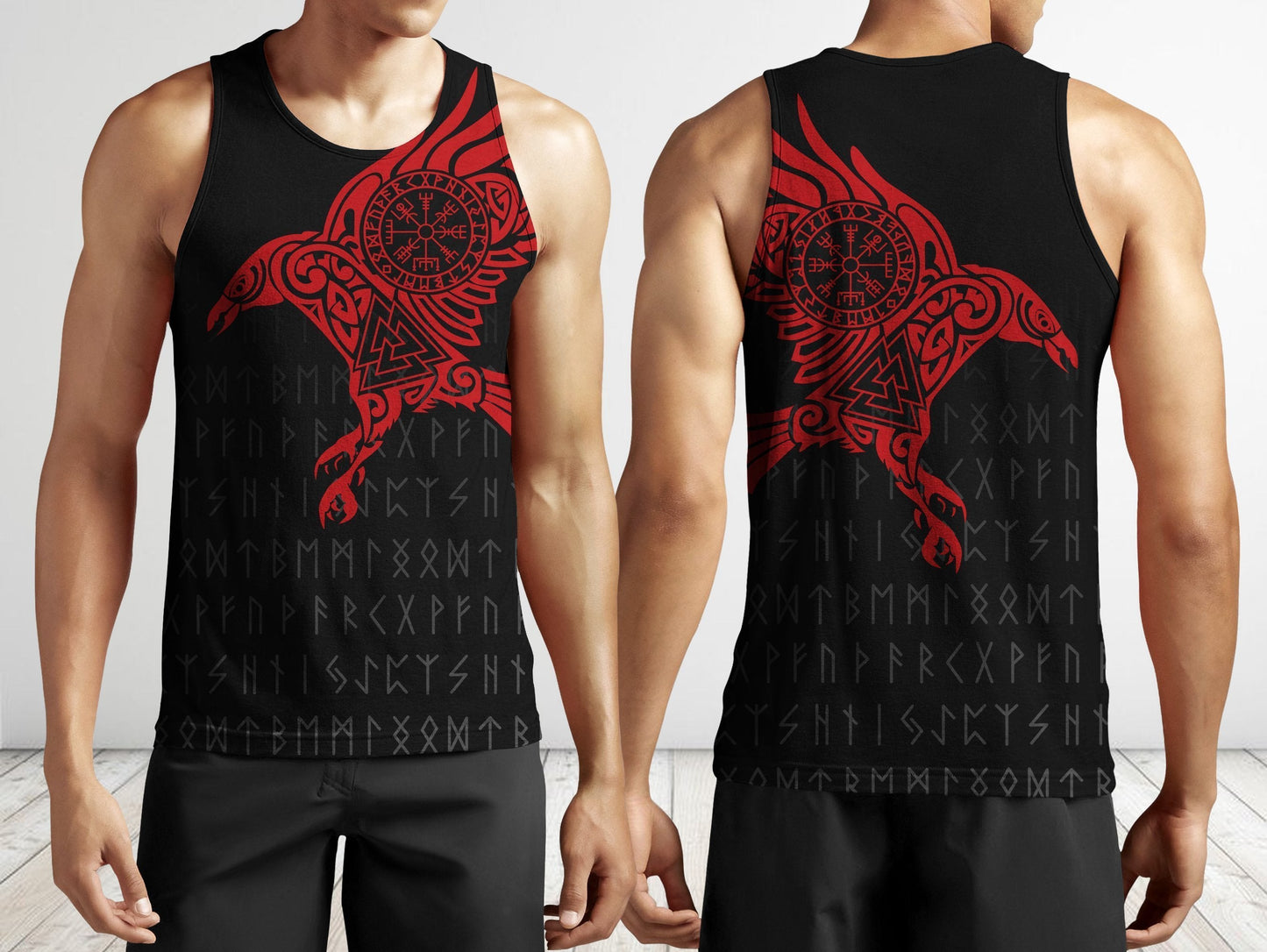 Vikings - The Raven of Odin Tattoo Red Hoodie - Amaze Style™-Apparel