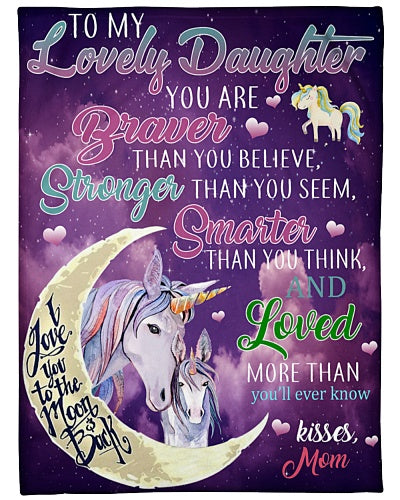 To my Daughter Unicorn Sherpa Blanket Letter - Best Gift for Christmas - Sherpa Blanket DL
