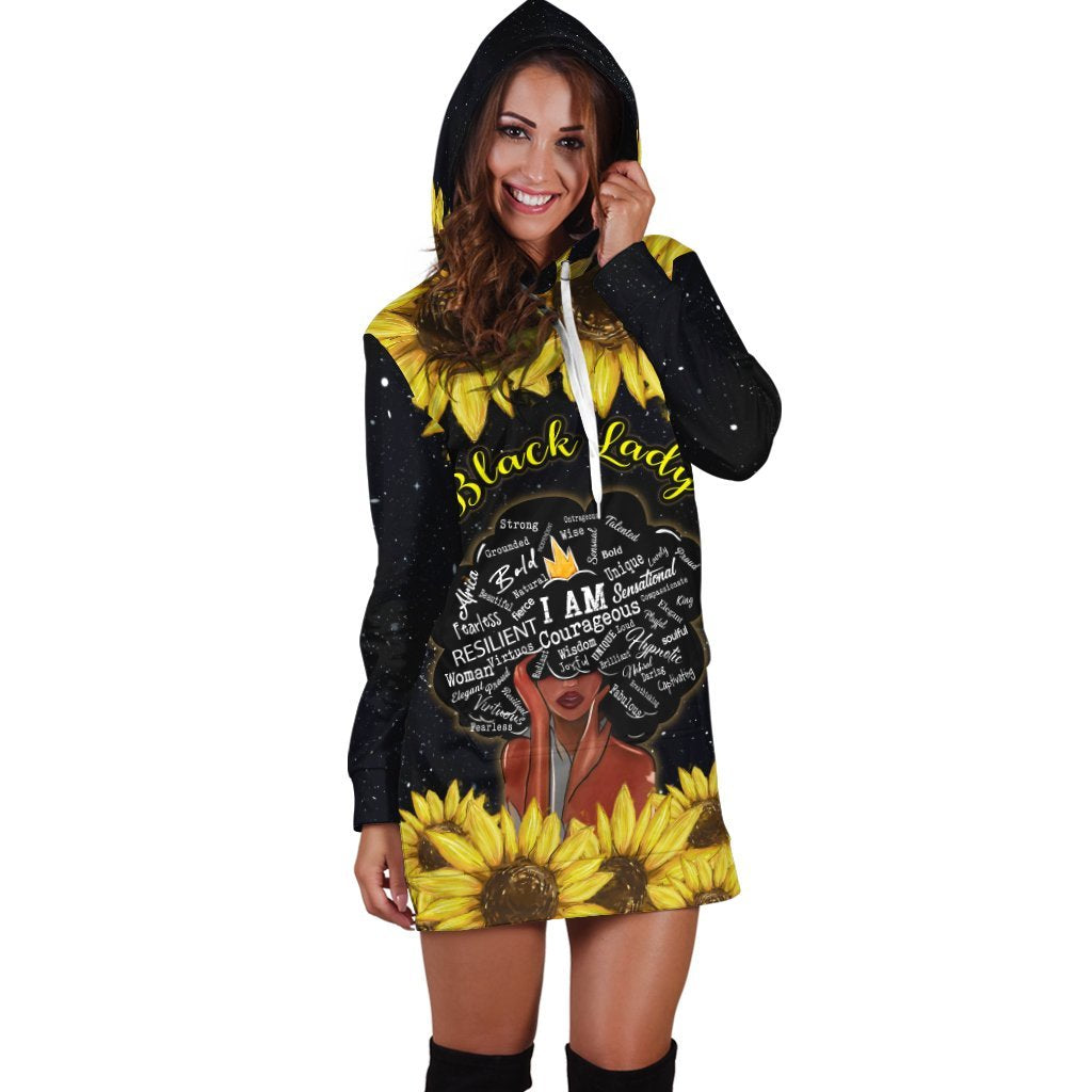 Black Lady: Black Is Beautiful Hoodie And Hoodie Dress NTN08292001