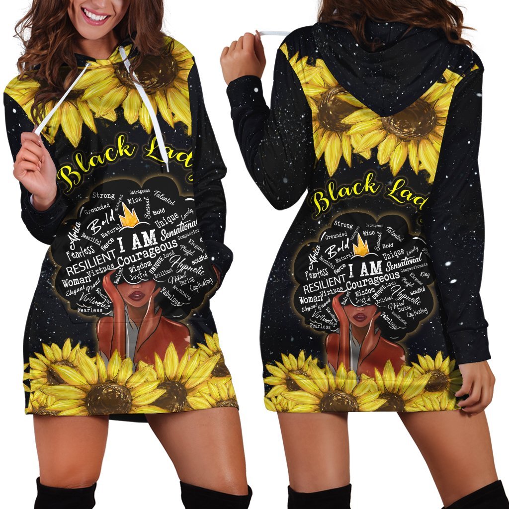 Black Lady: Black Is Beautiful Hoodie And Hoodie Dress NTN08292001