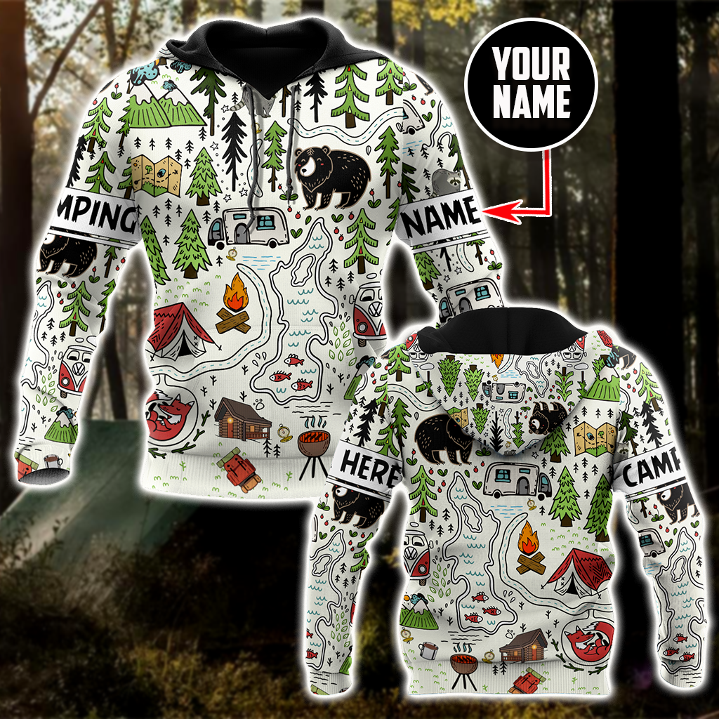Camping 3D All Over Printed Unisex Shirts Camp Maps