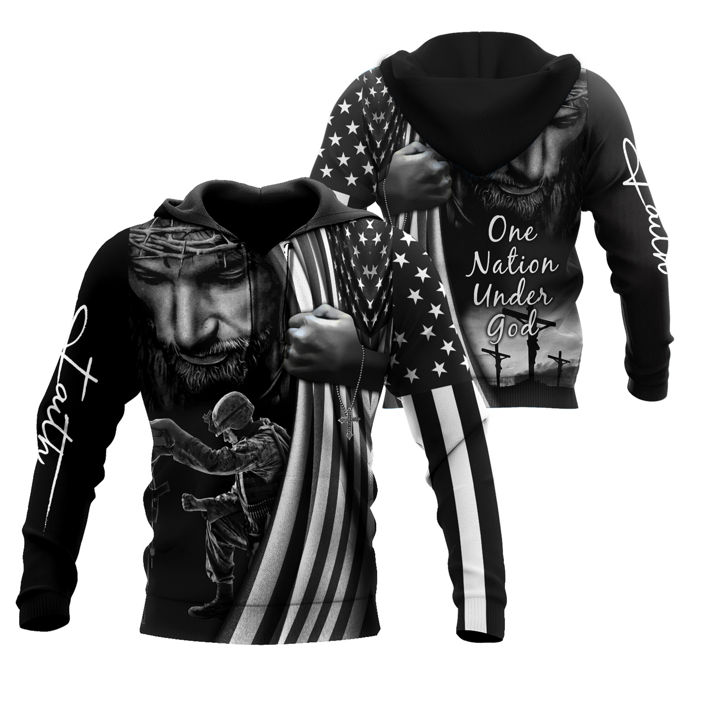 US Veteran One Nation Under God 3D All Over Printed Shirts TA09162002