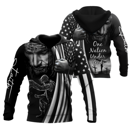 US Veteran One Nation Under God 3D All Over Printed Shirts TA09162002