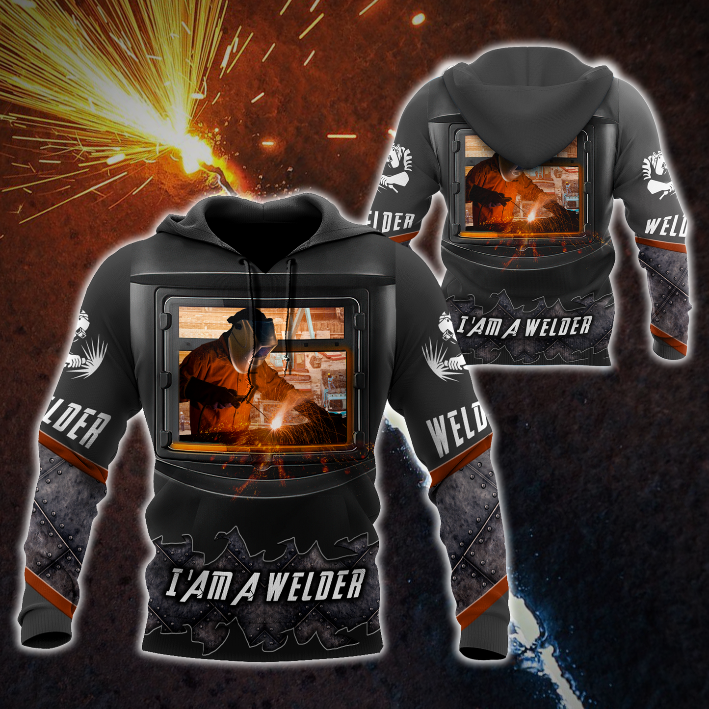 Awesome Welder All Over Printed Hoodie MEI