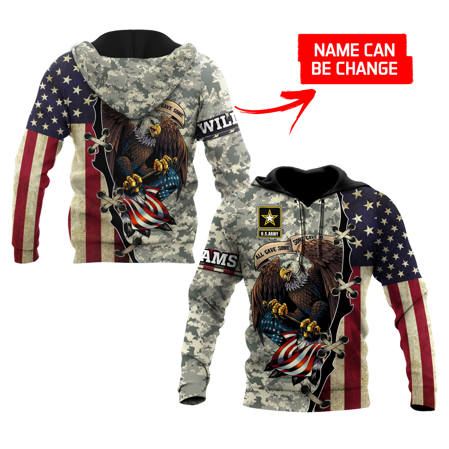 Army Customize Name 3D All Over Printed Shirts TA091420020S