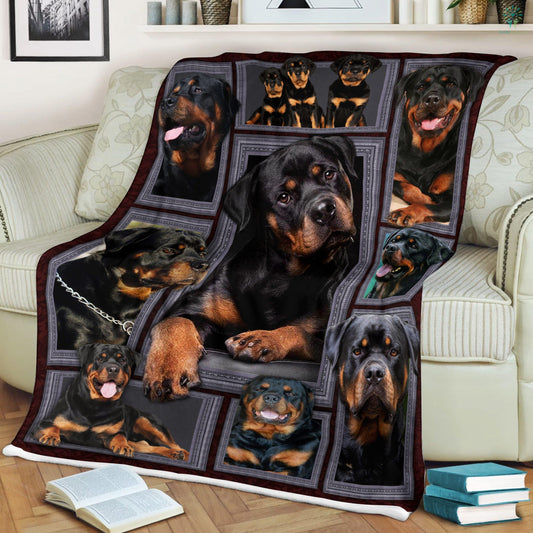 Custom Blanket Rottweiler – Best Gift for Dog Lovers - Sherpa Blanket DL