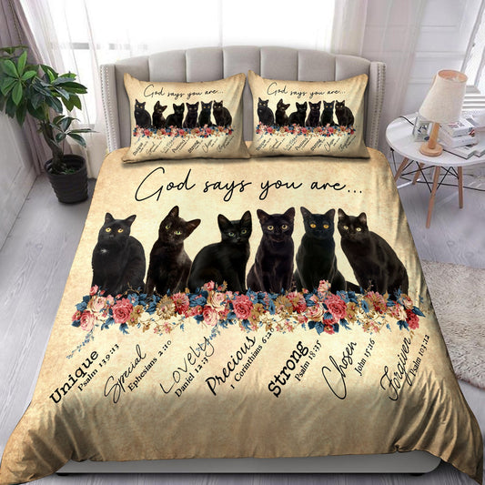 Black Cat-God Says You Are Bedding Set Pi28072003