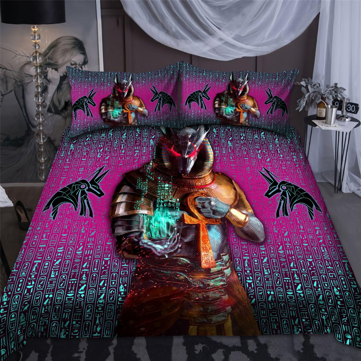 Ancient Egyptian Anubis Bedding Set Pi29062002