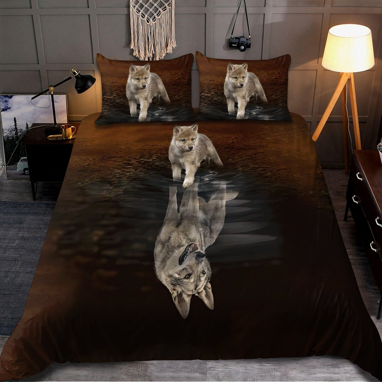 Wolf Reflection The Flow Of Life Bedding Set MEI