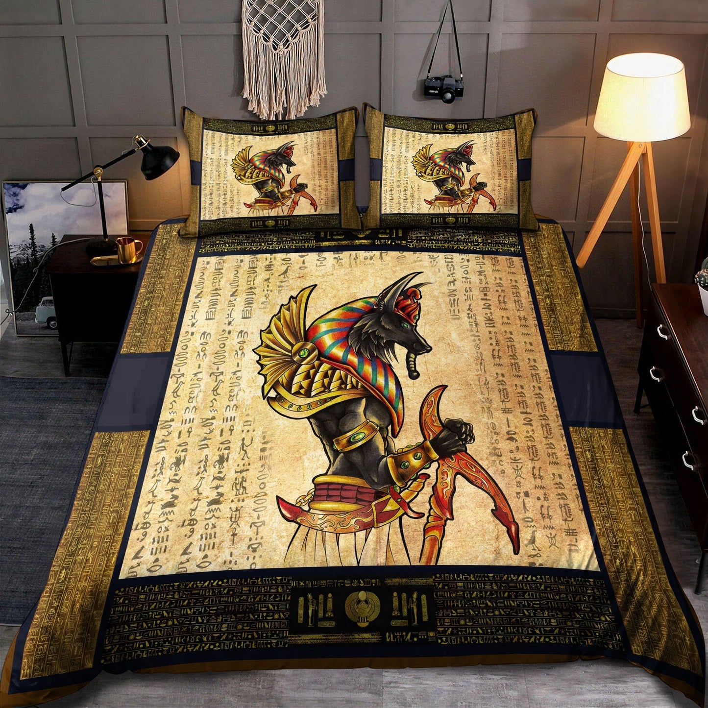 Ancient Egyptian Anubis Bedding Set Pi03072005