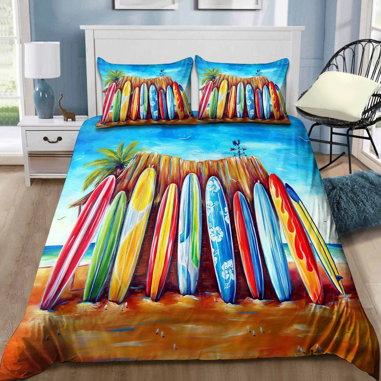 Surfboard and Beach Bedding Set Pi01082004
