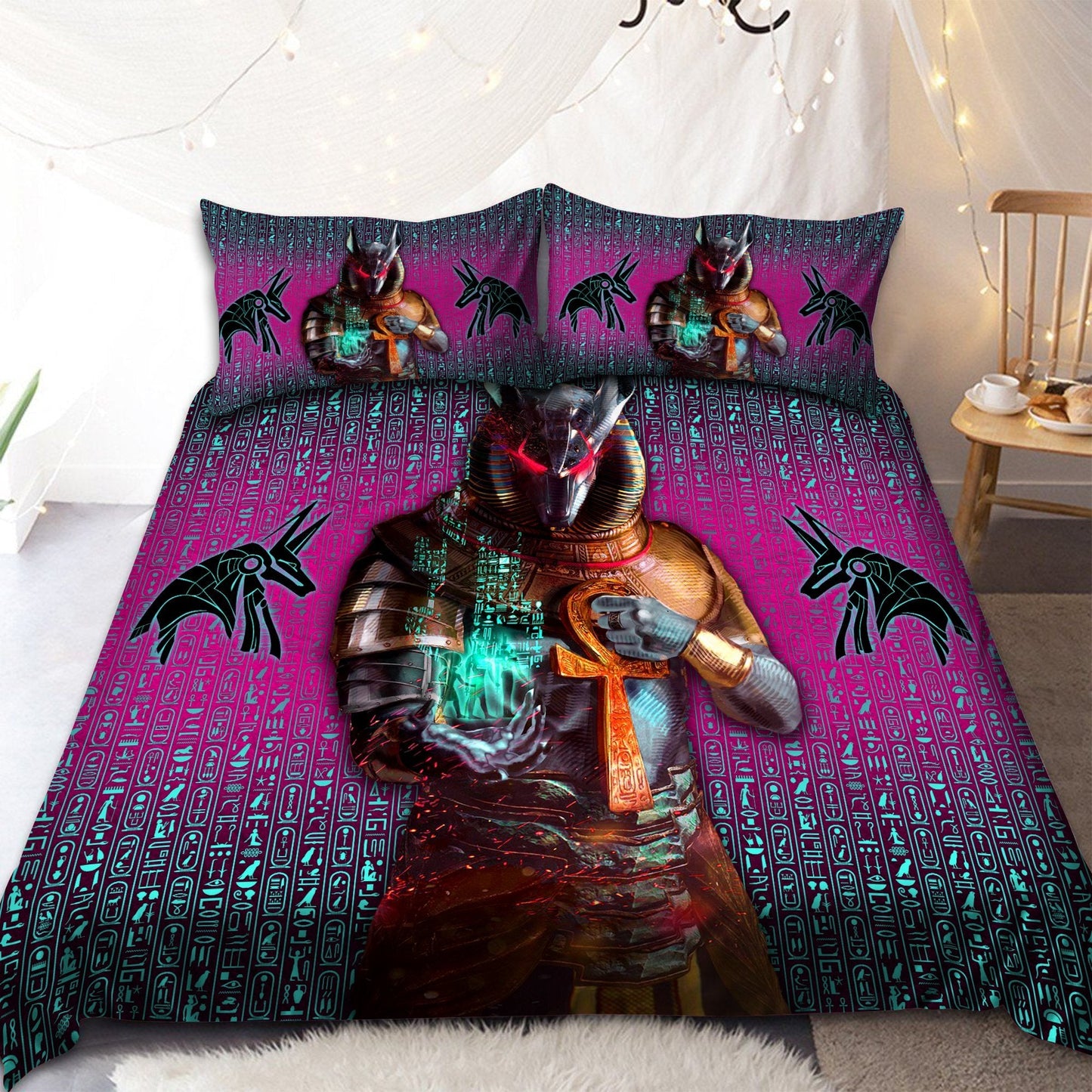 Ancient Egyptian Anubis Bedding Set Pi29062002