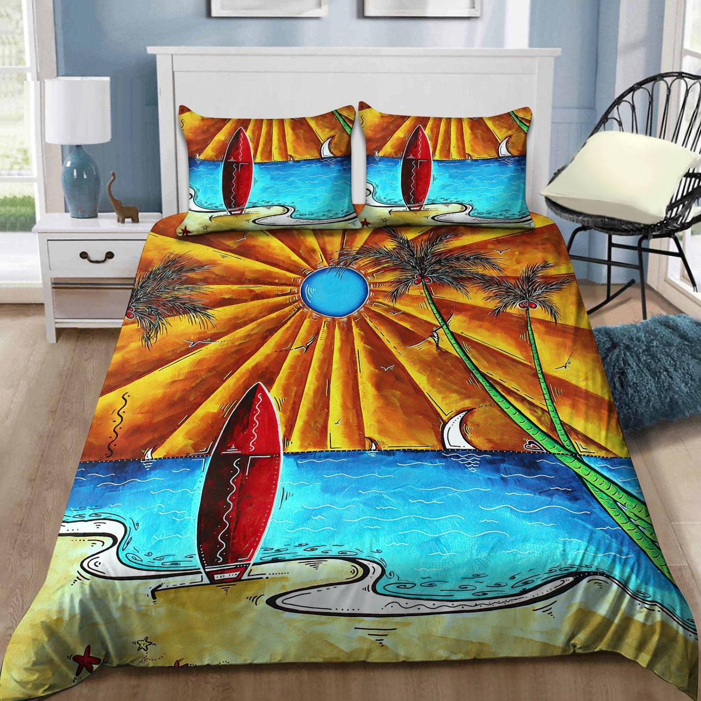 Surfboard and Beach Bedding Set Pi01082006