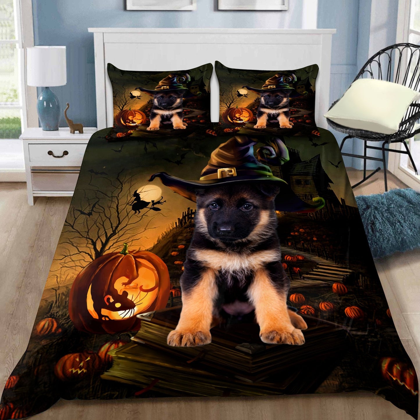 Cute German Shepherd Halloween Bedding Pi20082001