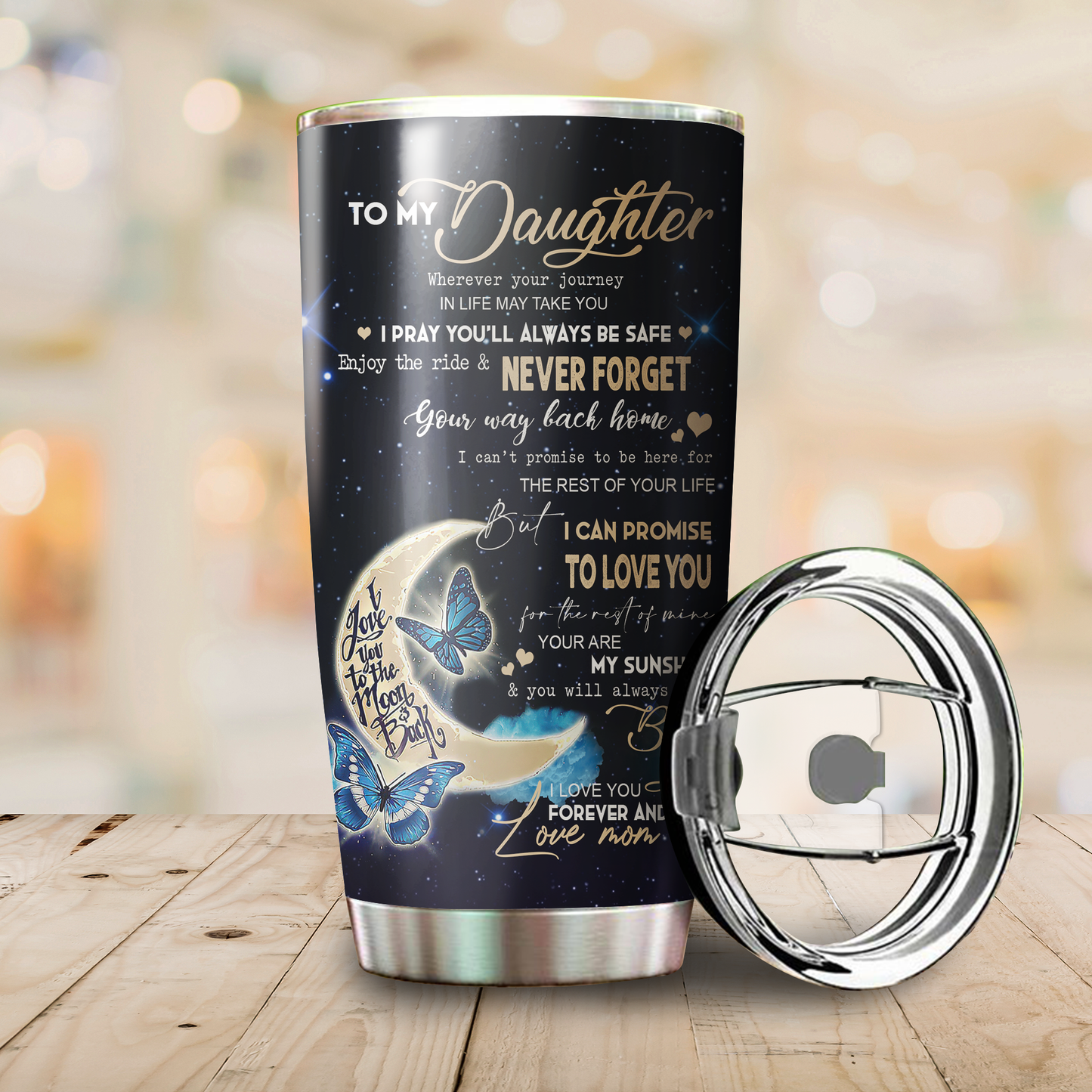 To My Daughter Customize Name Stainless Steel Tumbler 20oz MH09112002