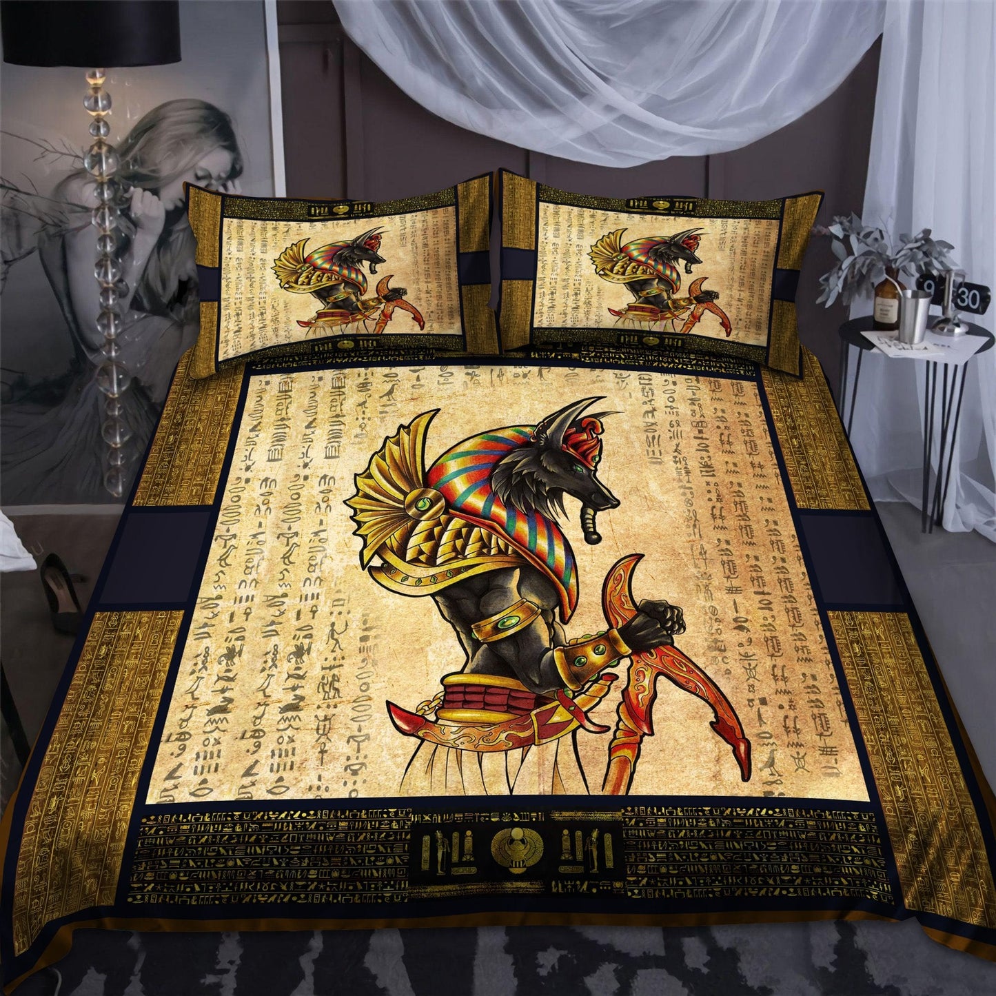 Ancient Egyptian Anubis Bedding Set Pi03072005