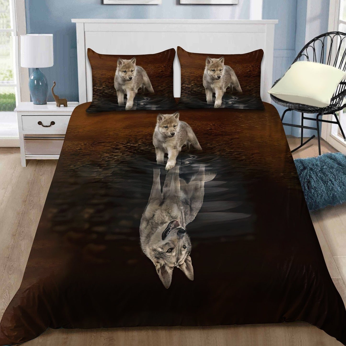 Wolf Reflection The Flow Of Life Bedding Set MEI