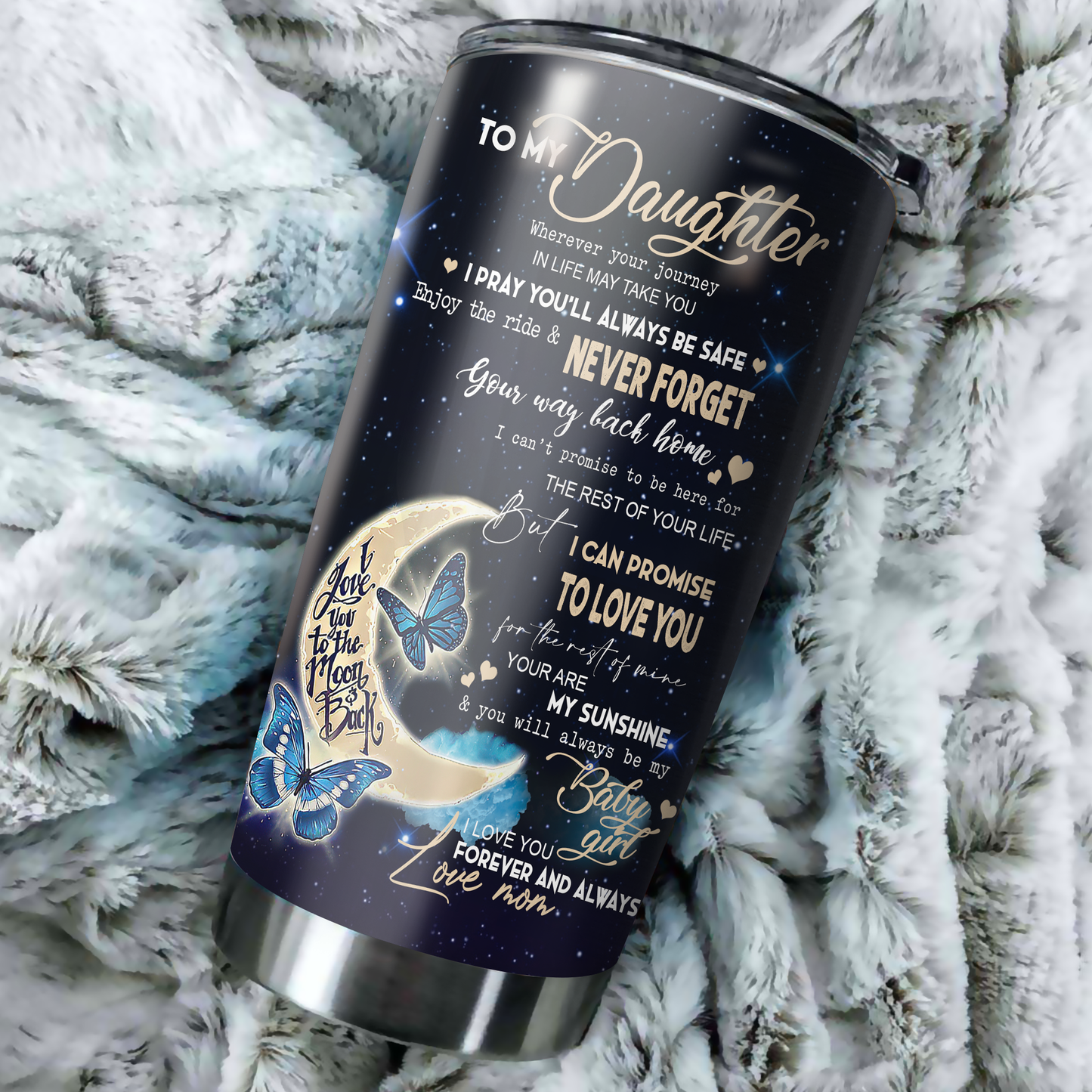 To My Daughter Customize Name Stainless Steel Tumbler 20oz MH09112002