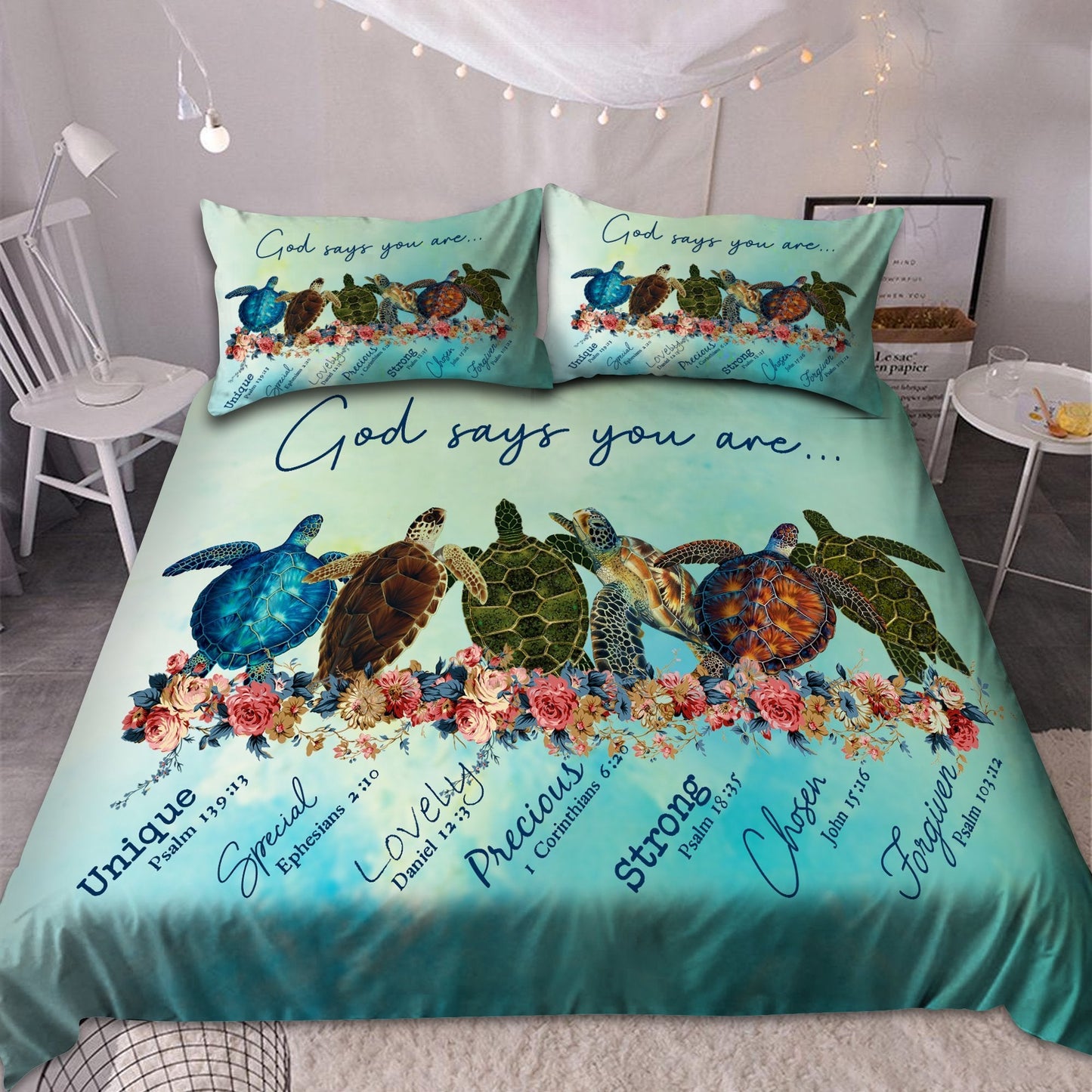 Turtle-God Says You Are Bedding Set Pi20072004