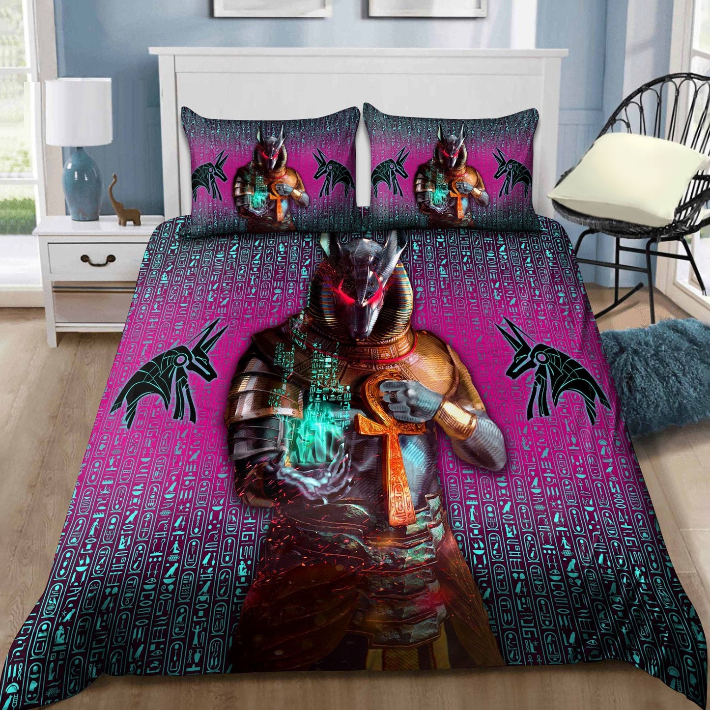 Ancient Egyptian Anubis Bedding Set Pi29062002