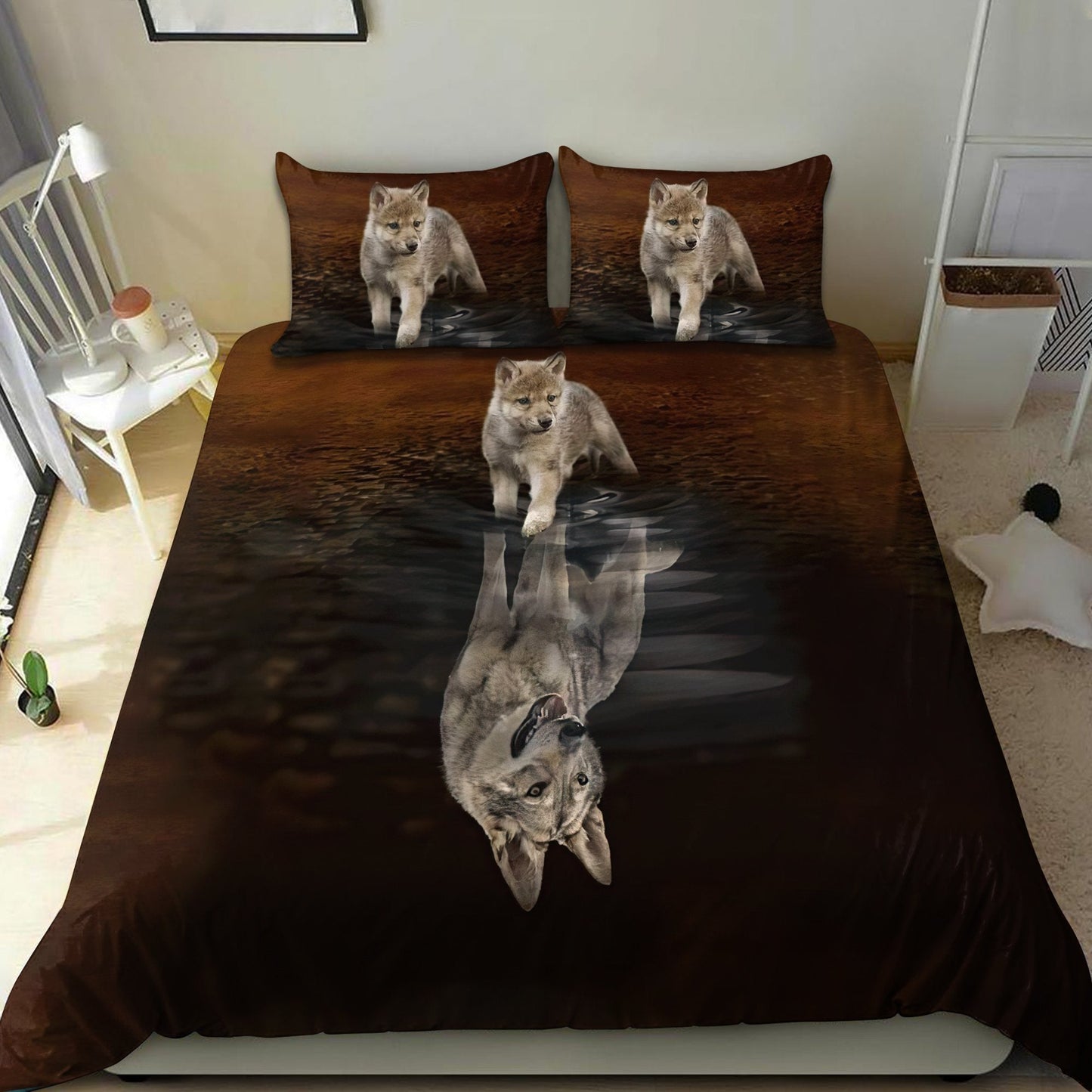 Wolf Reflection The Flow Of Life Bedding Set MEI