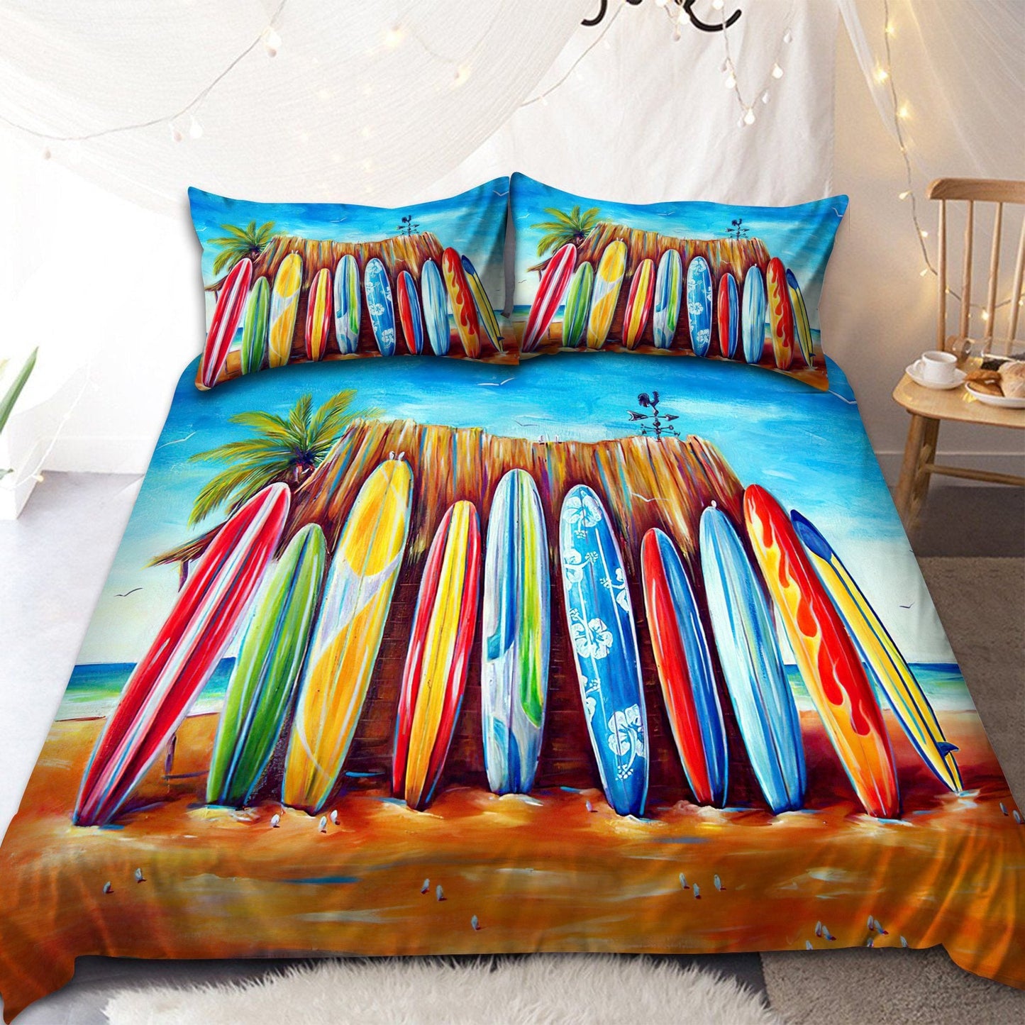 Surfboard and Beach Bedding Set Pi01082004