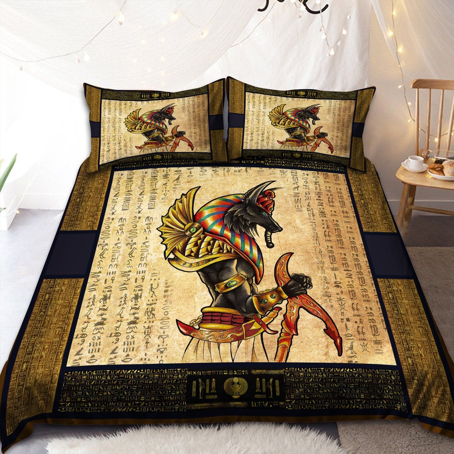 Ancient Egyptian Anubis Bedding Set Pi03072005