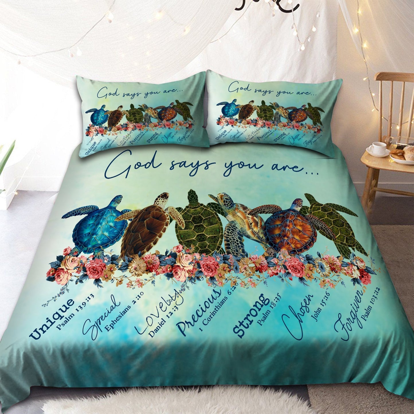 Turtle-God Says You Are Bedding Set Pi20072004