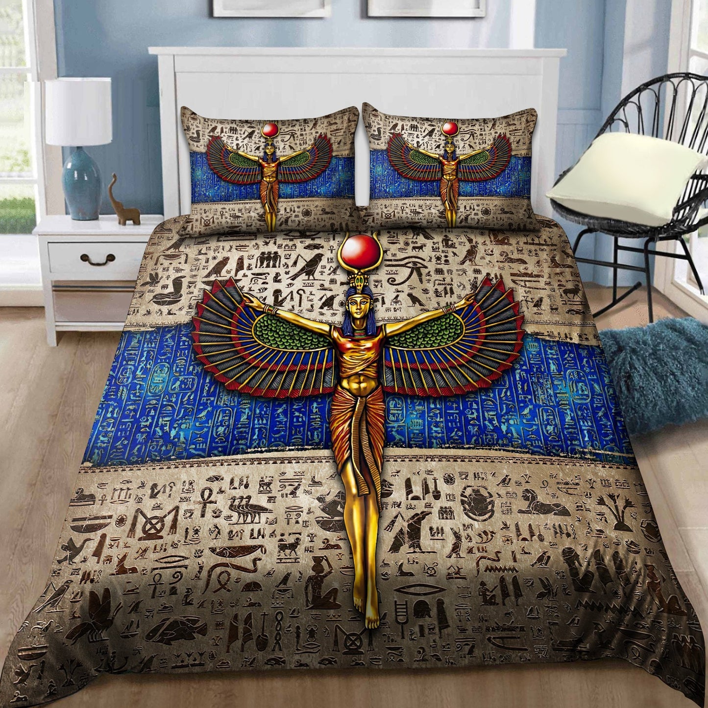 Ancient Egyptian Isis Goddess Bedding Set Pi29062003