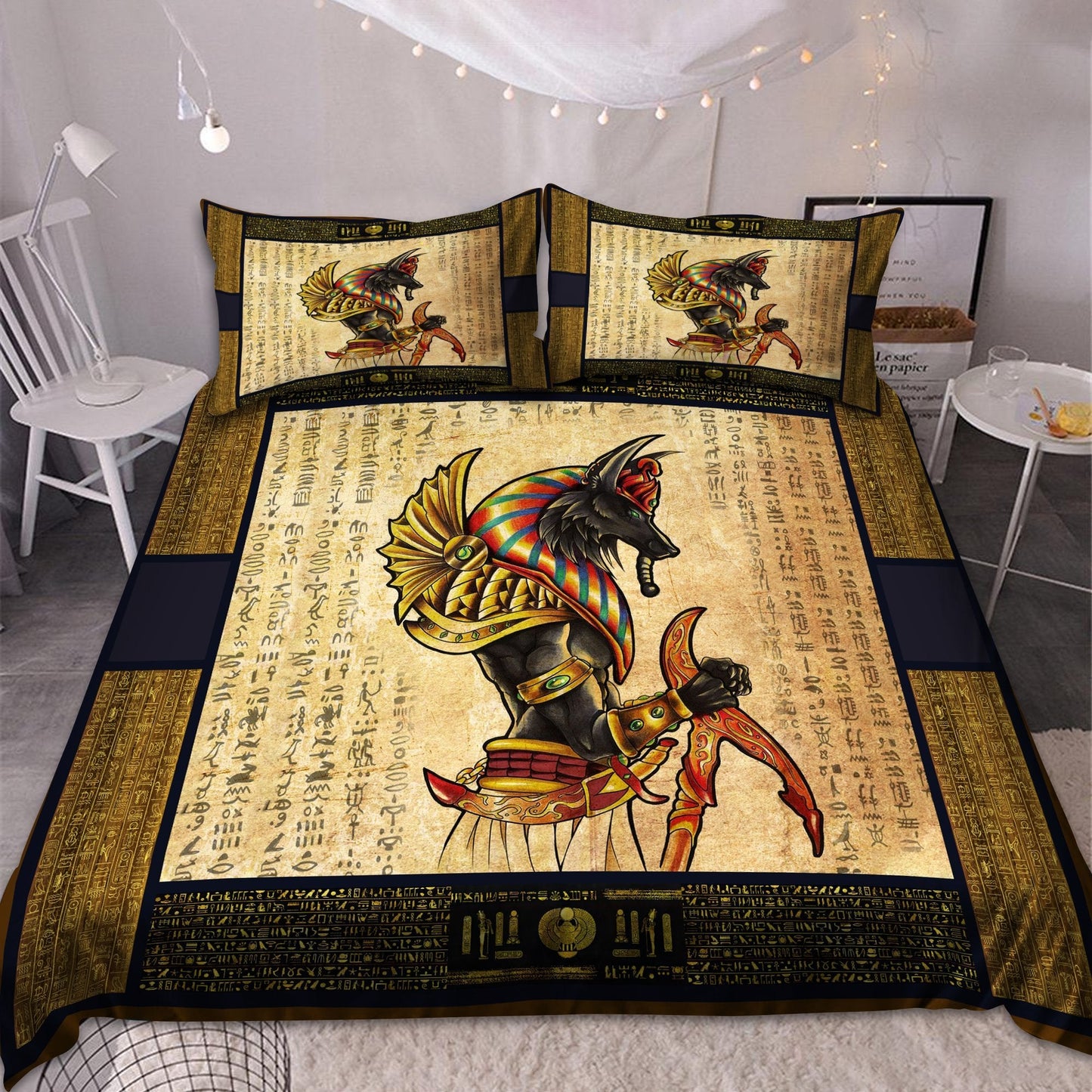 Ancient Egyptian Anubis Bedding Set Pi03072005