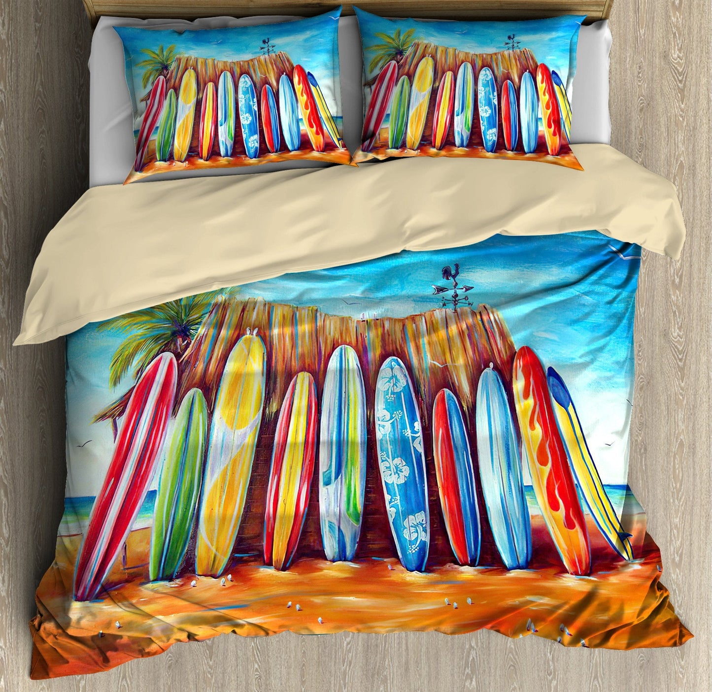 Surfboard and Beach Bedding Set Pi01082004