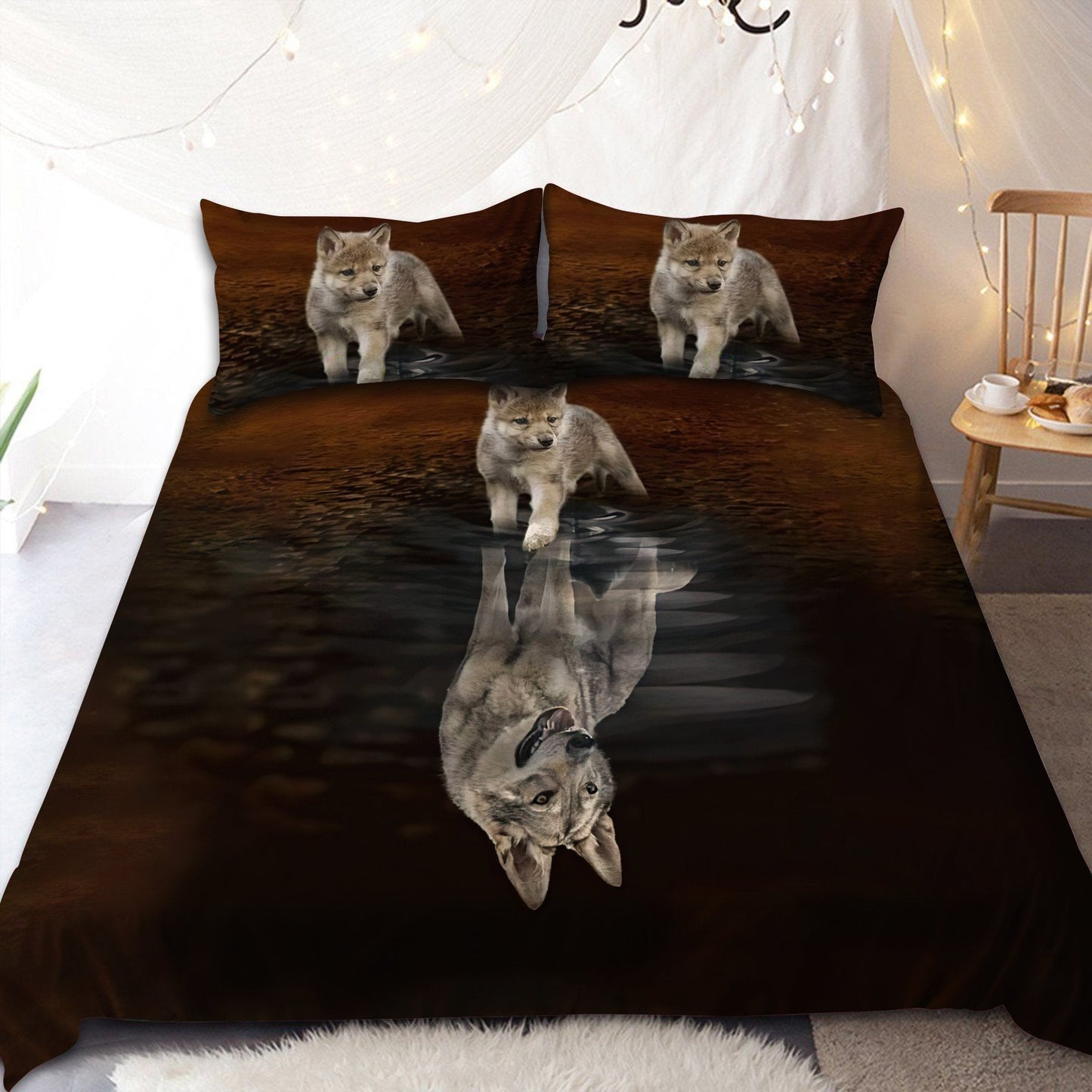 Wolf Reflection The Flow Of Life Bedding Set MEI