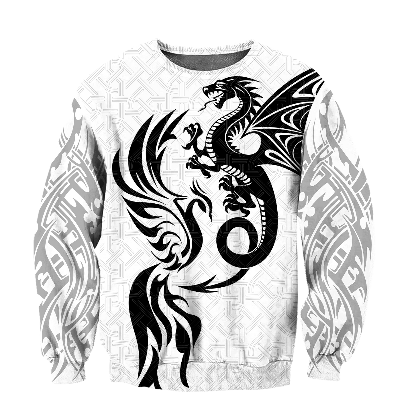 White Dragon And Phoenix 3D Hoodie Shirt For Men And Women