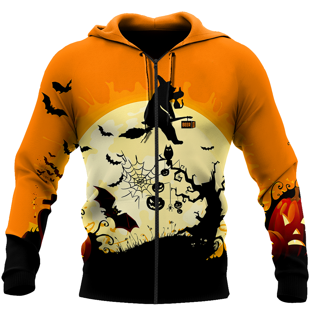 Beautiful All Over Printed Halloween Bear Witch Hoodie DD08172004-MEI