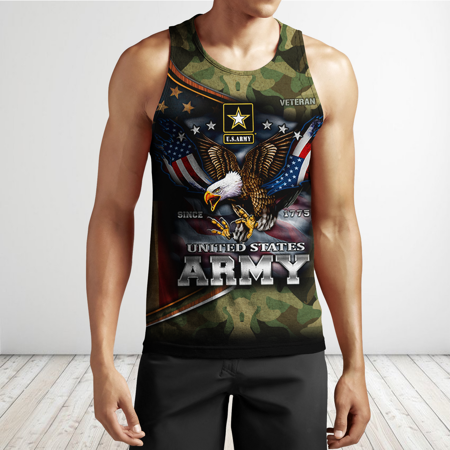 US Army Hoodie Since 1775 Eagle With American Flag Wings Proud Military