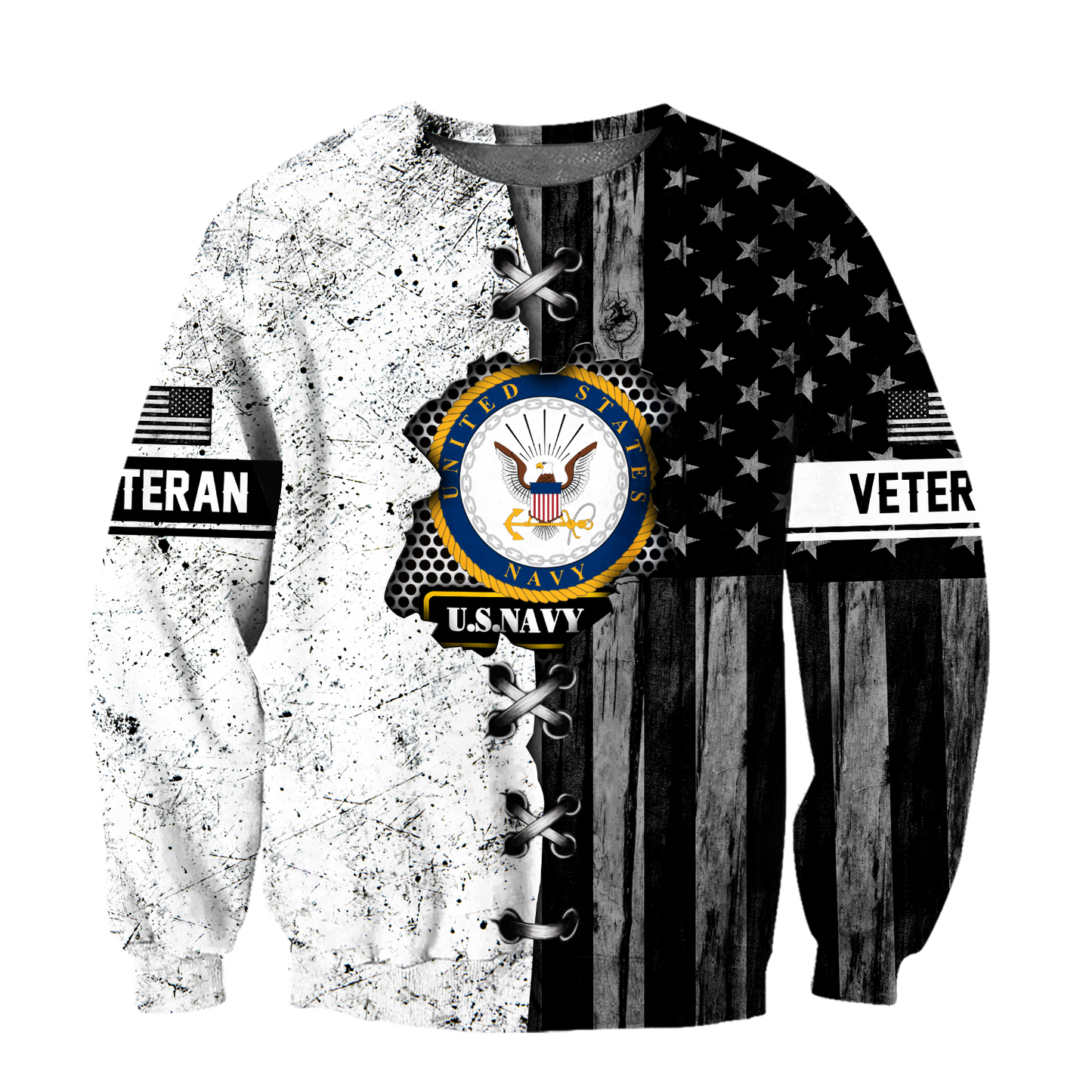 Veteran US Navy in my heart 3D shirts for men and women BW Proud Military