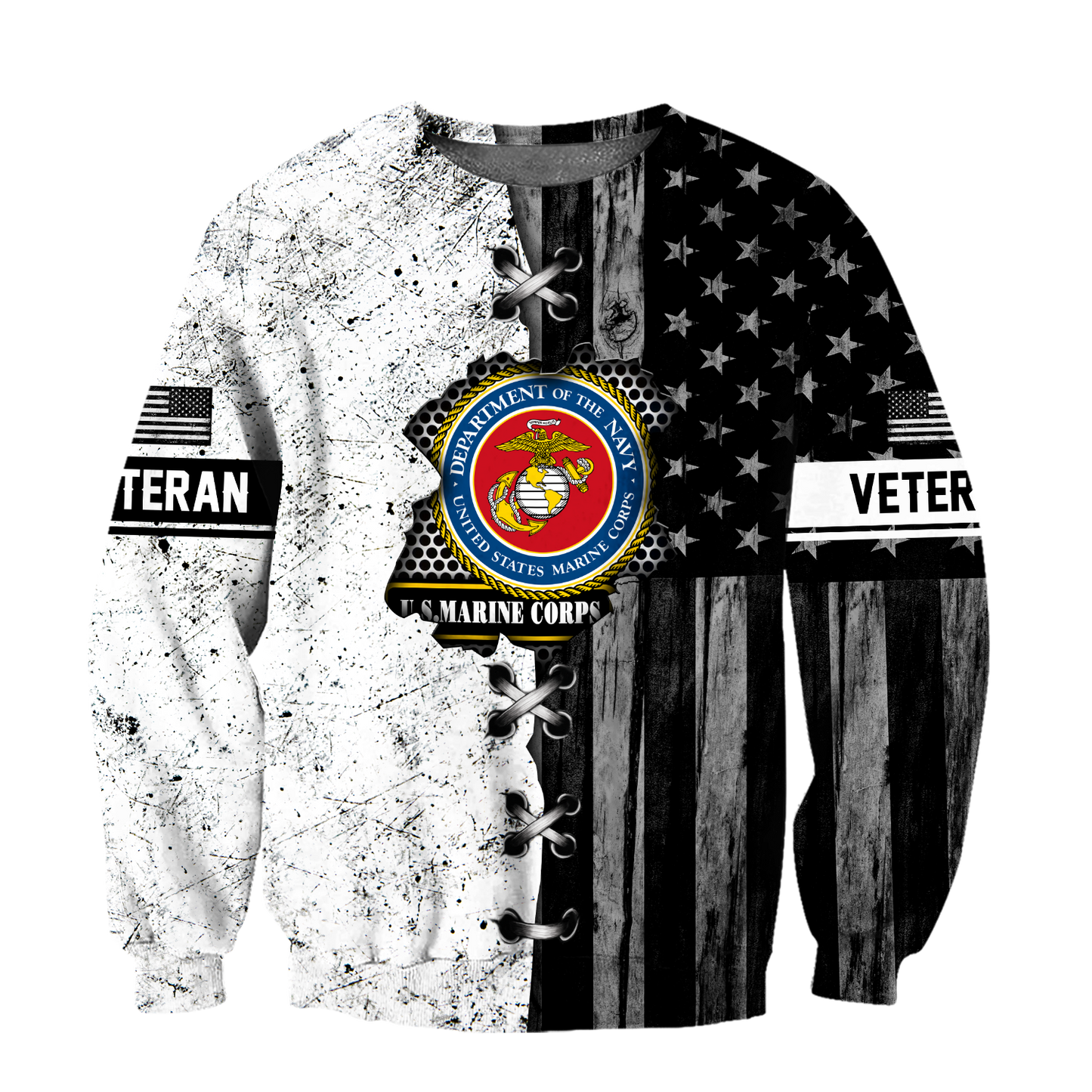 Veteran US Marine Corps in my heart 3D shirts for men and women BW Proud Military