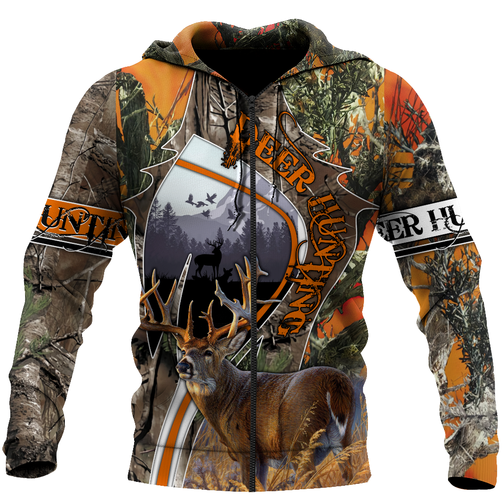 3D All Over Print Camo Deer Hunter Hoodie DD08102001
