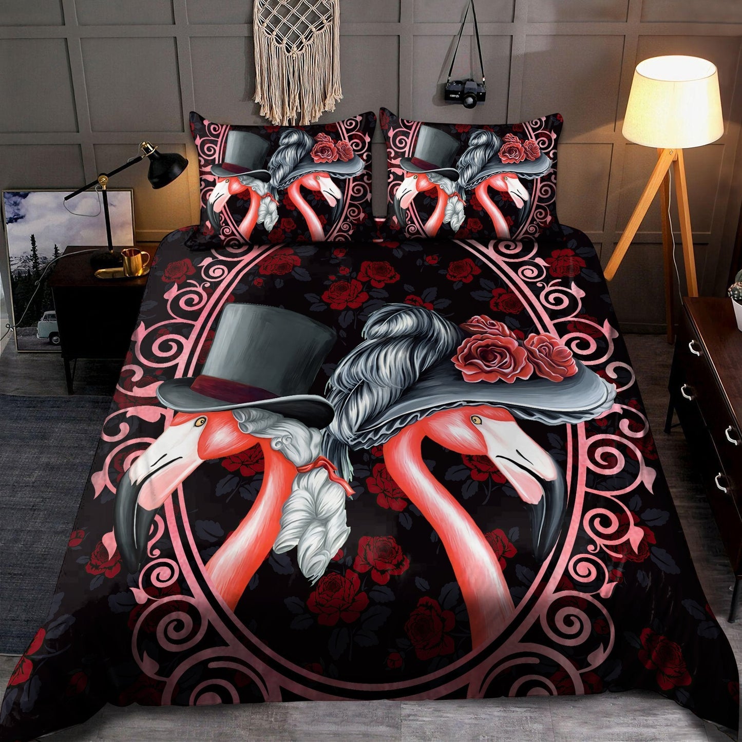 Beautiful Victorian Flamingo Couple Bedding Set DD08252004-MEI