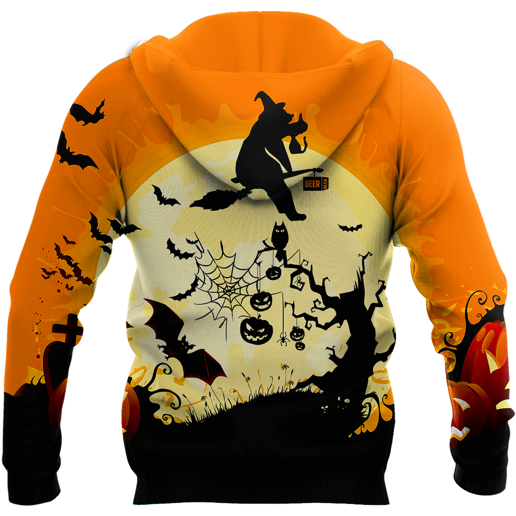 Beautiful All Over Printed Halloween Bear Witch Hoodie DD08172004-MEI