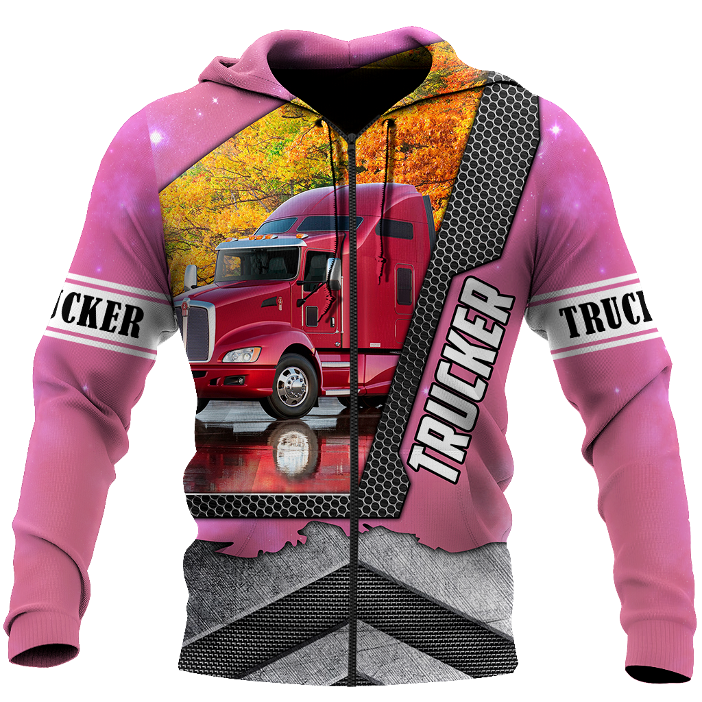 All Over Printed Trucker Lady Hoodie DD09212002-MEI