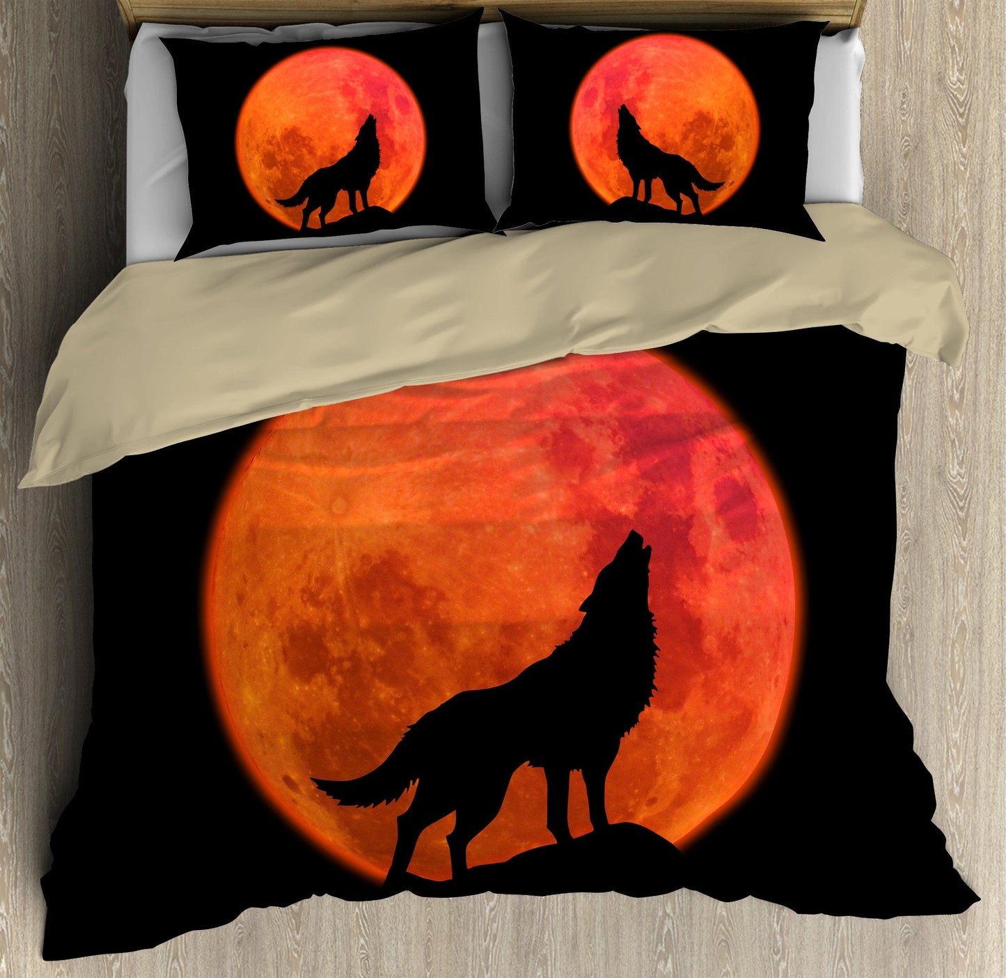 Wolf In The Blood Moon Bedding Set
