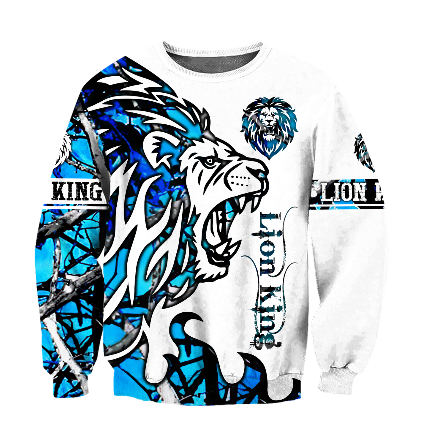 Beautiful Lion blue Tattoo camo 3D all over printed shirts for men and women DD05272003S - Amaze Style™-Apparel
