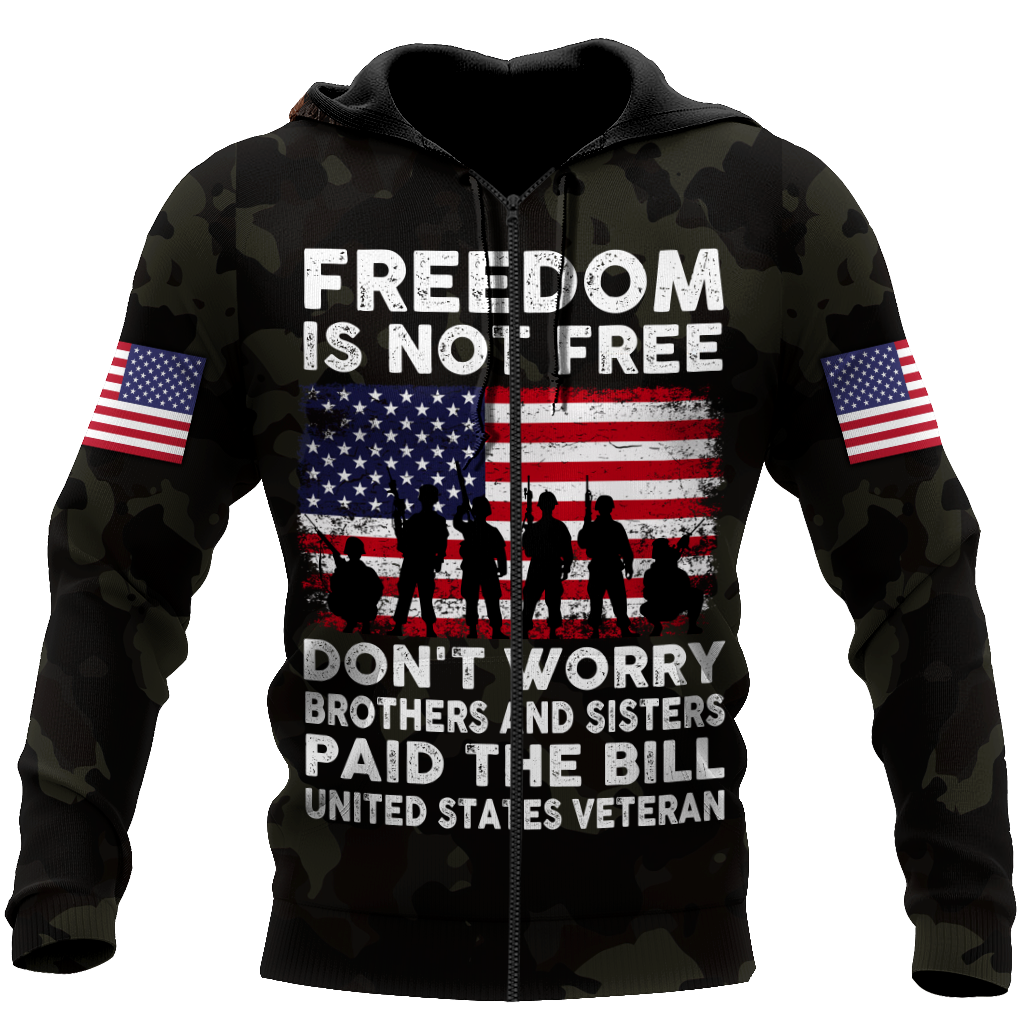 Veteran Freedom is not Free 3D all over printed shirts for men and women DD05252001 - Amaze Style™-Apparel