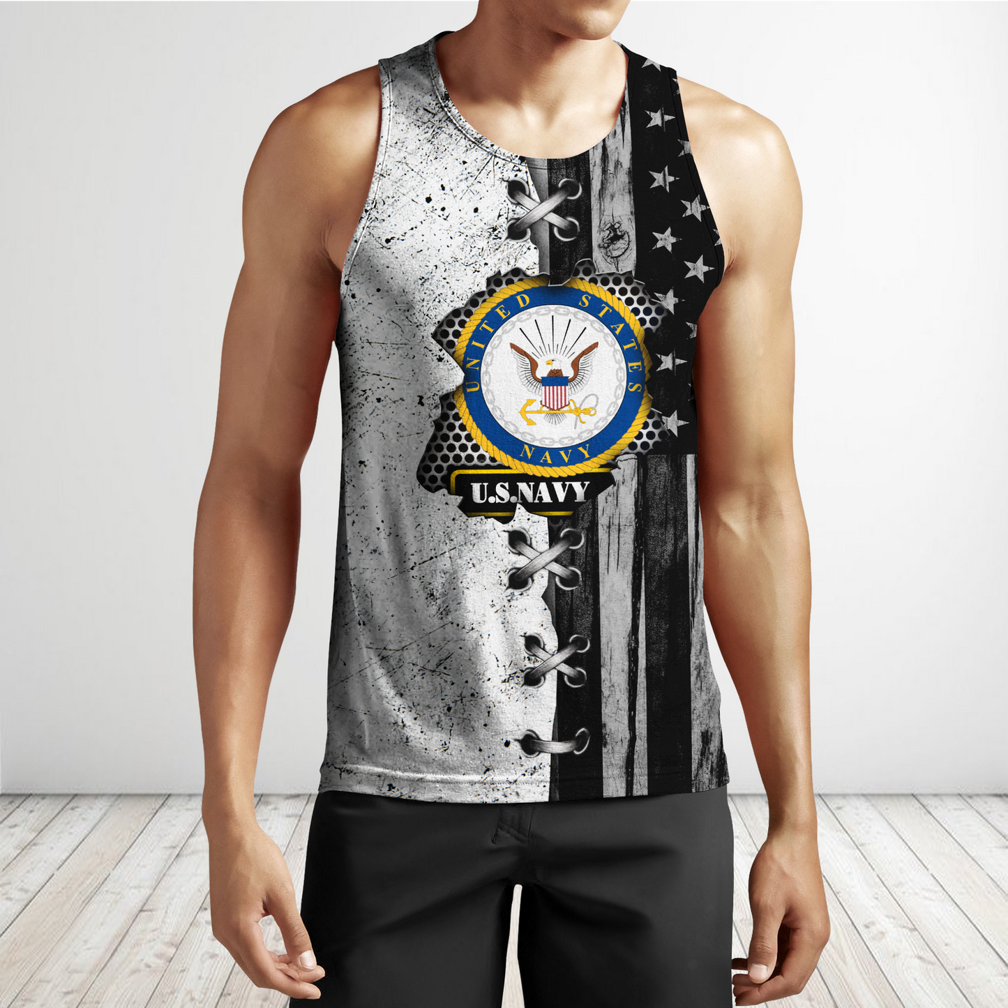 Veteran US Navy in my heart 3D shirts for men and women BW Proud Military