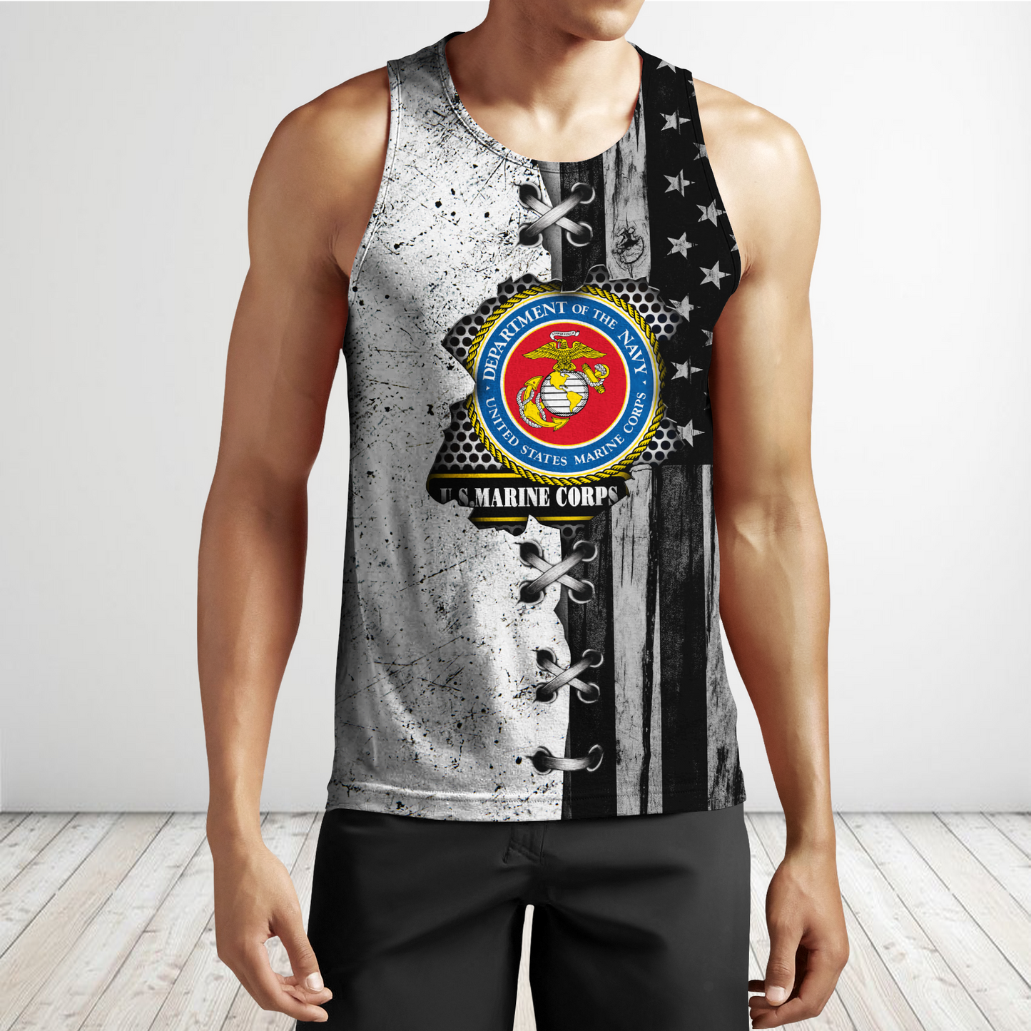 Veteran US Marine Corps in my heart 3D shirts for men and women BW Proud Military