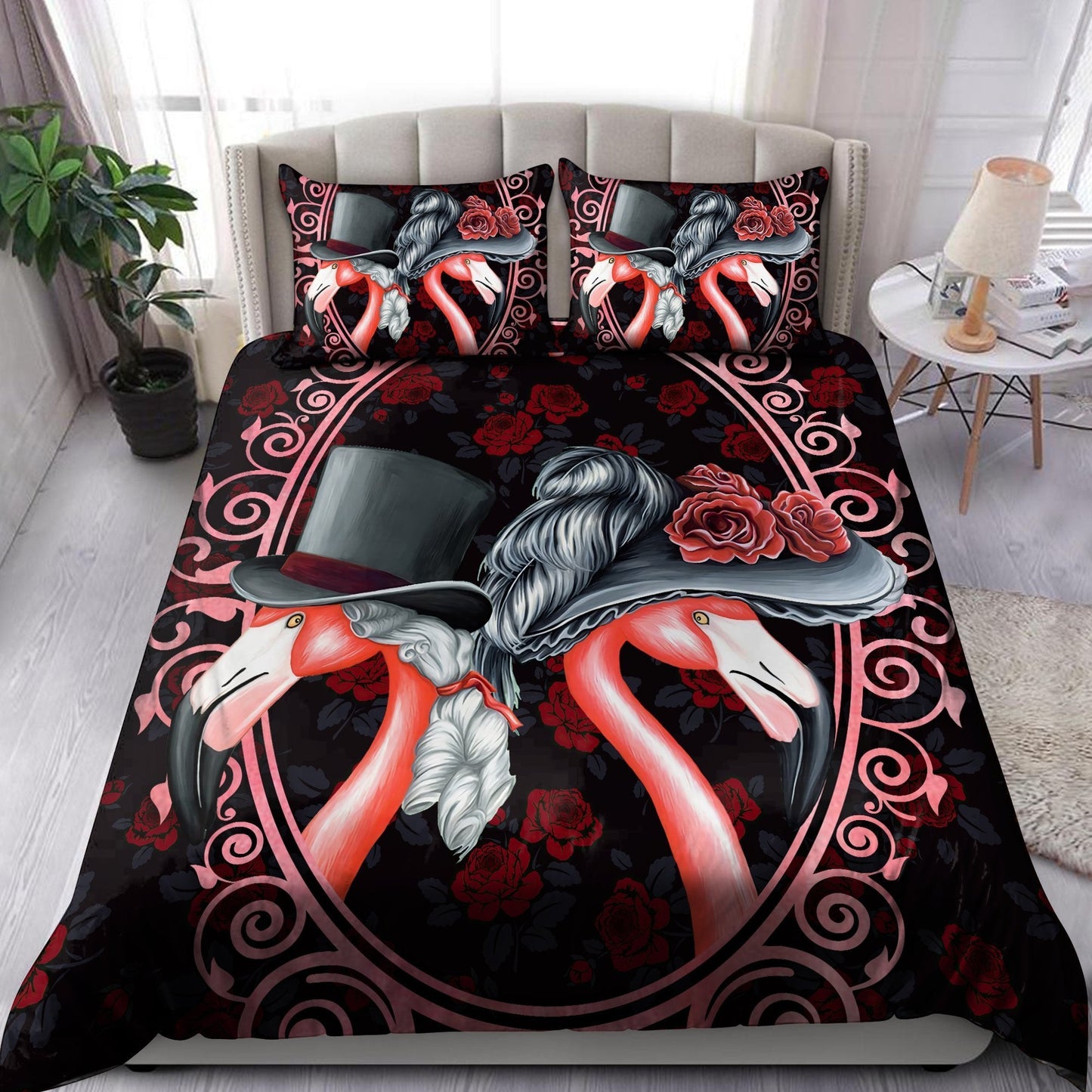 Beautiful Victorian Flamingo Couple Bedding Set DD08252004-MEI